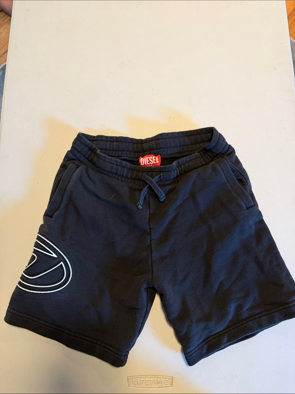 Diesel Black Logo Drawstring Kids Shorts